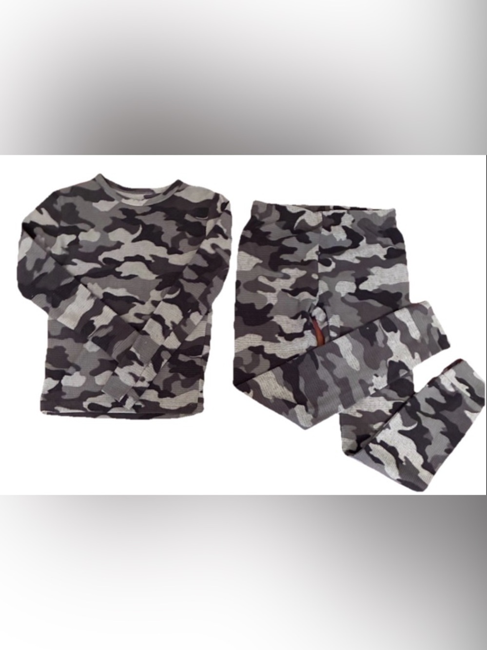 Cat & Jack Black and Gray Camo Thermal Pajama Set